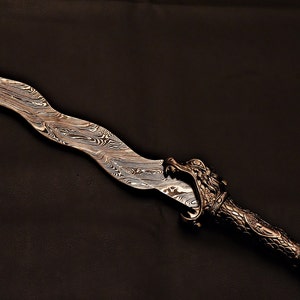 Handmade Damascus Sword With Leather Sheath