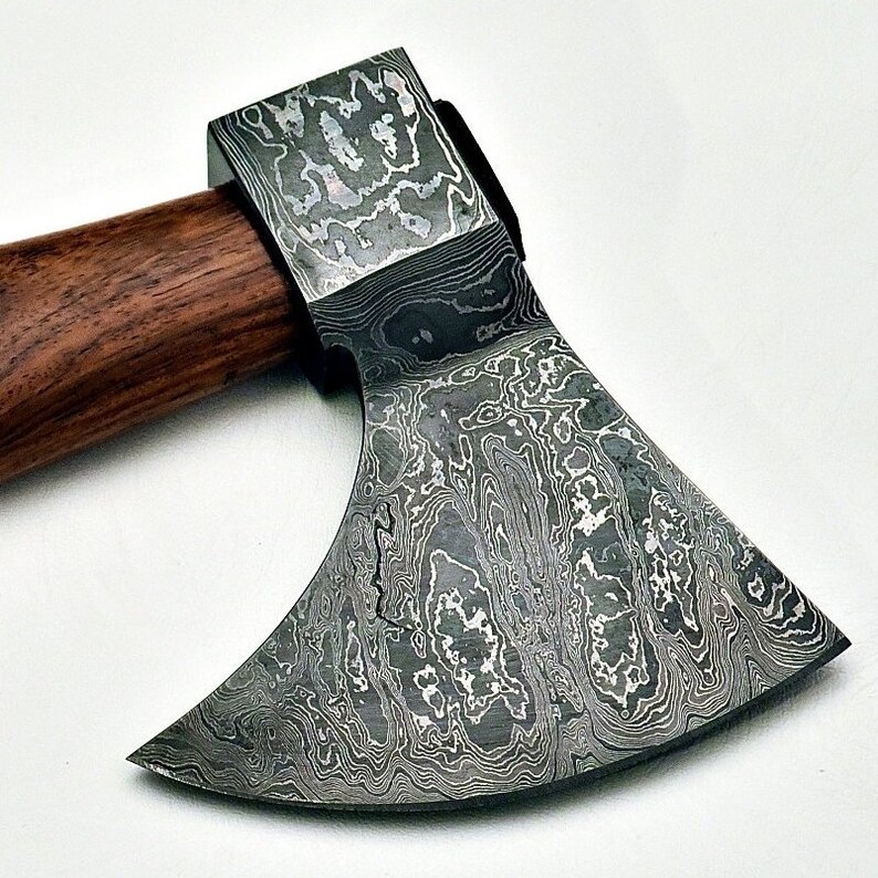 Custom Handmade Damascus Steel Tomahawk Axe – The Rosewood Masterpiece