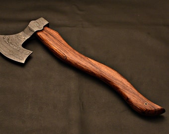 Handmade Damascus Steel Tomahawk / Hatchet / Viking Axe / HT Axe / With Rose Wood