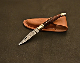 Handmade Damascus Folding Knife