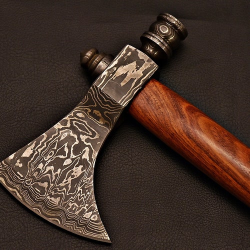 Premium Handmade Damascus Steel Tomahawk with Rosewood Handle main image 0
