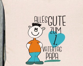 Kissenbezug Kuschel Kissen "Alles Gute zum 1. Vatertag Papa" Sofakissen Kuschelkissen Deko