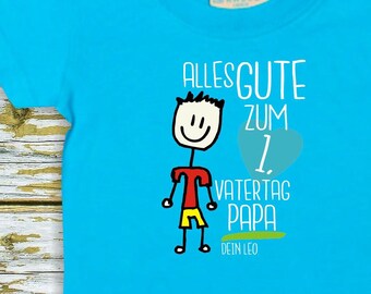 T-shirt bébé/enfant avec prénom "Happy 1st Father's Day Dad" texte souhaité texte famille