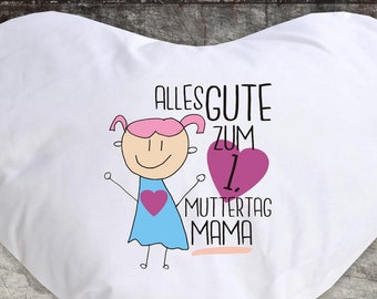 Coussin câlin "Happy 1st Mother's Day Mom" housse de coussin avec rembourrage