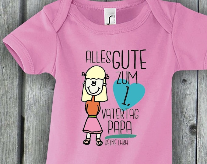 Baby Body Custom Text "Happy 1st Father's Day Dad" Name Text Romper Baby Body
