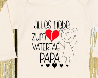 Langarm Body Vatertag "Alles Liebe zum 1. Vatertag Papa" Babybody  Baby Longsleeve Geschenk Geburt