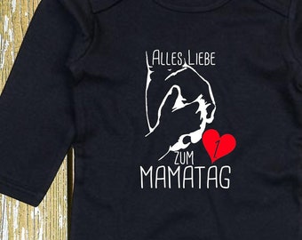 Langarm Body Muttertag "Alles Liebe zum 1. Mamatag" Babybody  Baby Longsleeve Geschenk Geburt