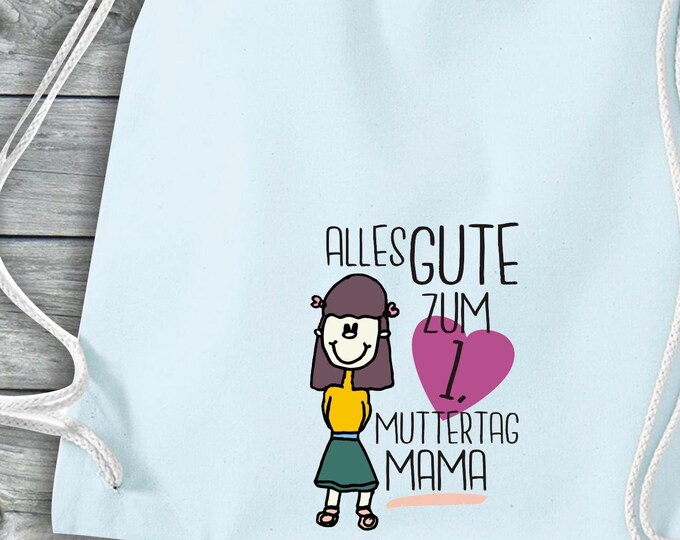Gymsack "Happy 1st Mother's Day Mama" jute bag gift gymsack bag backpack