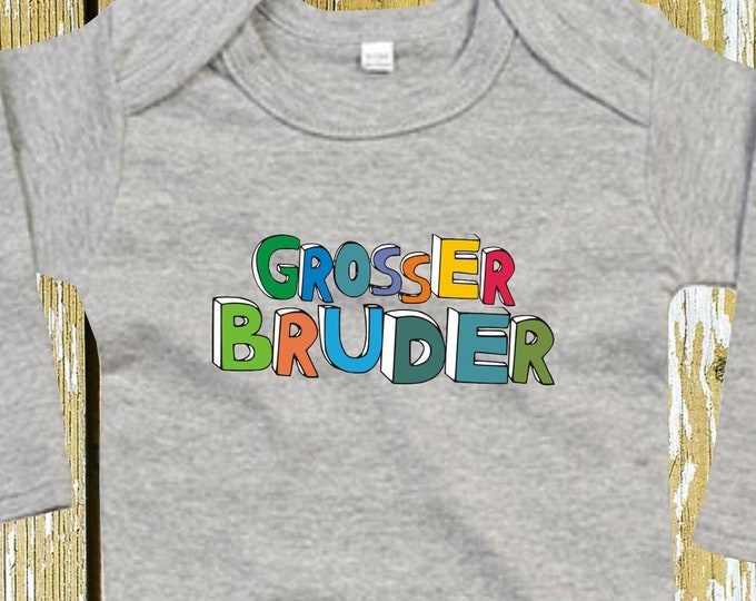 Langarm Body "großer Bruder" Babybody  Baby Longsleeve Geschenk Geburt