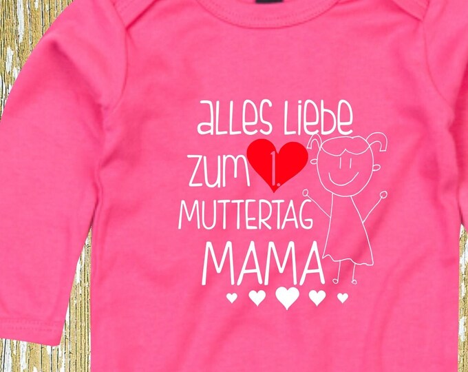 Long-sleeved body Mother's Day "Happy 1st Mother's Day Mama" baby body long-sleeved baby gift birth
