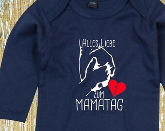 Langarm Body Muttertag "Alles Liebe zum 1. Mamatag" Babybody  Baby Longsleeve Geschenk Geburt