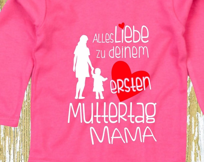 Long-sleeved body Mother's Day "All the best for your first Mother's Day Mama" baby body long-sleeved baby gift birth