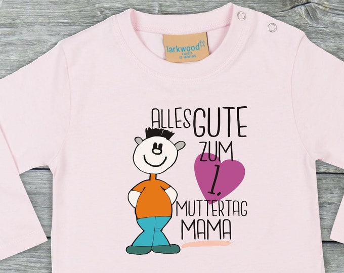 Long-sleeved baby/kids shirt "Happy 1st Mother's Day Mom" Long T-Shirt Brother Sister Siblings Family Longsleeve