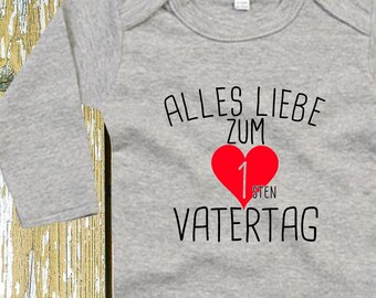 Langarm Body Vatertag "Alles Liebe zum 1. Vatertag" Babybody  Baby Longsleeve Geschenk Geburt