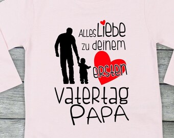 Langarm Baby/Kinder Shirt "Alles Liebe zu deinem ersten Vatertag Papa" Long T-Shirt Familie Longsleeve