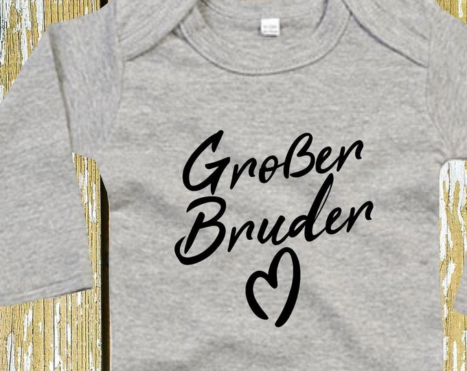 Langarm Body "Großer Bruder" Babybody  Baby Longsleeve Geschenk Geburt