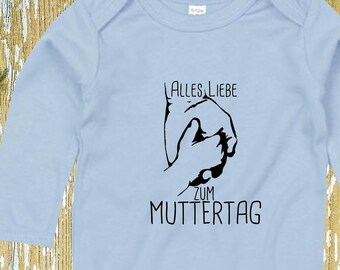 Langarm Body Muttertag "Alles Liebe zum Muttertag" Babybody  Baby Longsleeve Geschenk Geburt