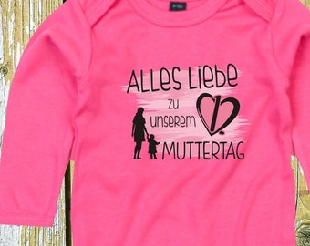 Langarm Body "Alles Liebe zu unserem 1. Muttertag" Babybody  Baby Longsleeve Geschenk Geburt