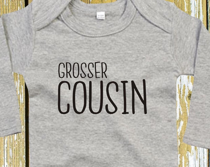 Langarm Body "großer Cousin" Babybody  Baby Longsleeve Geschenk Geburt