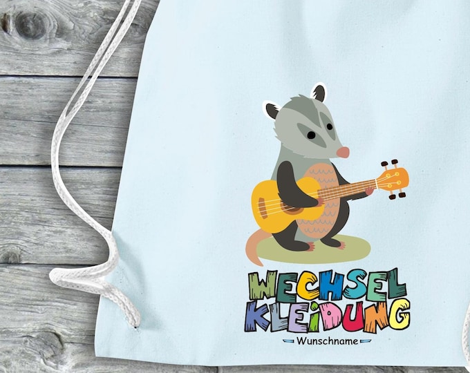 Gym bag "Change clothes with desired name animal motif badger" Jute bag gift gym bag bag backpack kindergarten Kita