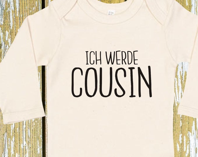 Langarm Body "Ich werde Cousin" Babybody  Baby Longsleeve Geschenk Geburt