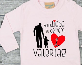 Langarm Baby/Kinder Shirt "Alles Liebe zu deinem 1. Vatertag" Long T-Shirt Familie Longsleeve