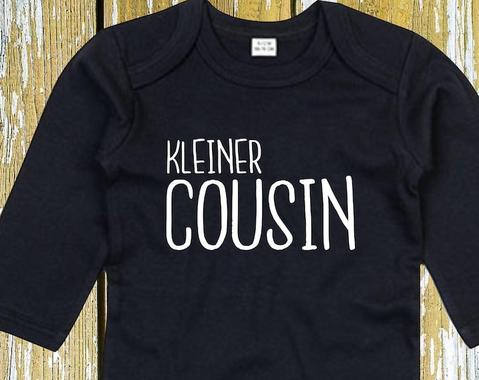 Langarm Body "kleiner Cousin" Babybody  Baby Longsleeve Geschenk Geburt