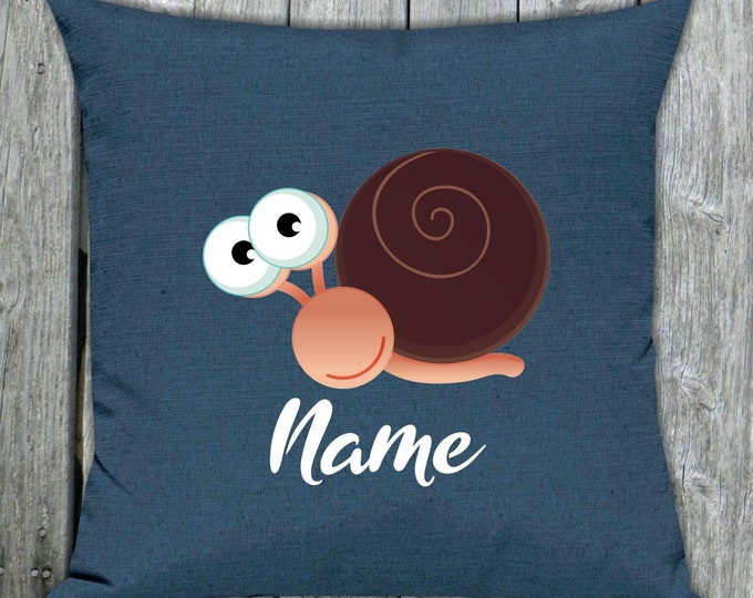 Cuddly pillow, "snail slug with desired name" pillowcase with filling sofa cushion cuddly pillow decoration wish name your text saying