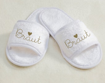 Hausschuh Schlappen Braut Team Braut Hotel Wellness Therme Junggesellenabschied Junggesellinnenabschied Slipper