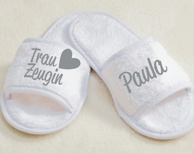 Slipper slippers maid of honor with desired name Hotel Wellness Therme bachelor party Name personalizable bachelorette party