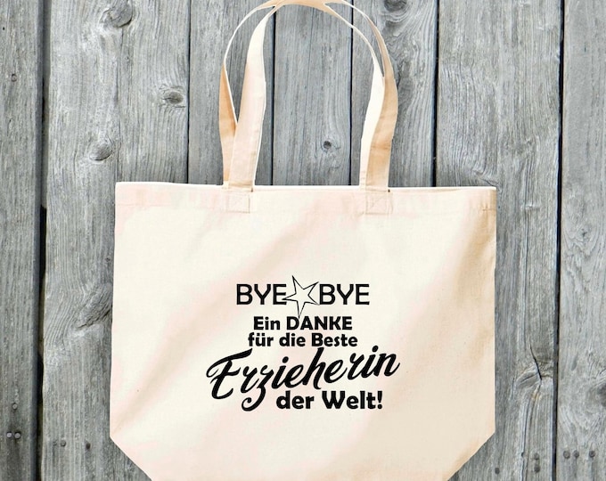 Cloth Bag Tote Bag "Bye Bye A Thank You for the Best Educator in the World" Shopper Jute Tote Pouch Bag School Teacher Educator