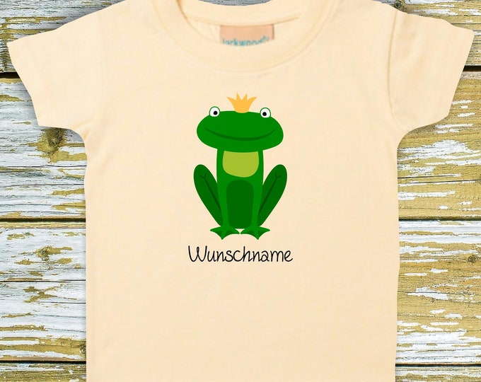 Baby/Kids Shirt Animal Motif "Frog" with Wish Name, Desired Text T-Shirt Boy Girl Logo Gift Niki