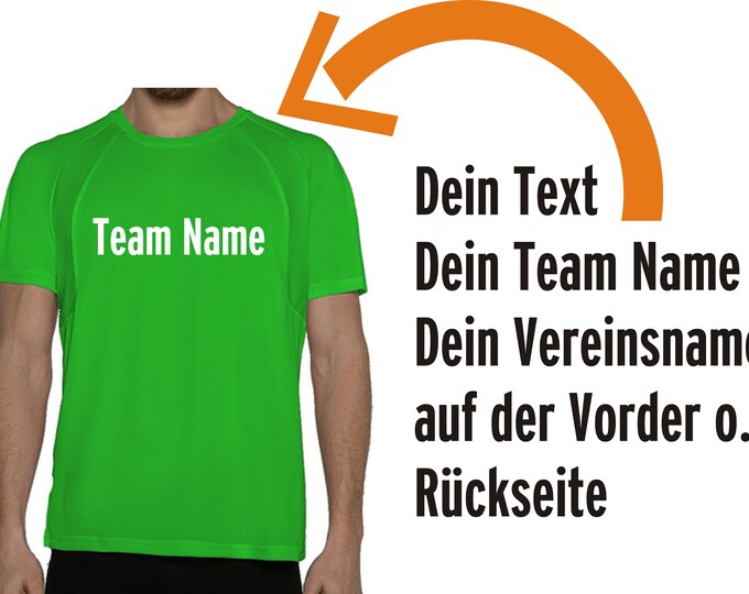 Sport Lauf Shirt mit Wunschtext Team Name Vereinsname Firmenname Firmenlauf Joggen Laufen Sport