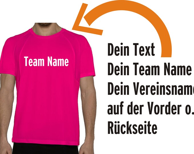 Sport Lauf Shirt mit Wunschtext Team Name Vereinsname Firmenname Firmenlauf Joggen Laufen Sport
