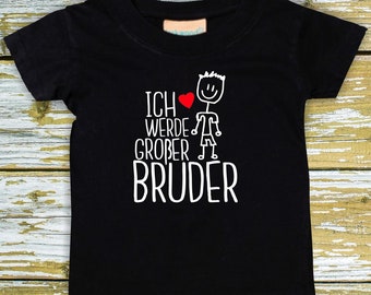 Baby/Kinder Shirt "Ich werde großer Bruder" T-Shirt Bruder Schwester Geschwister Familie