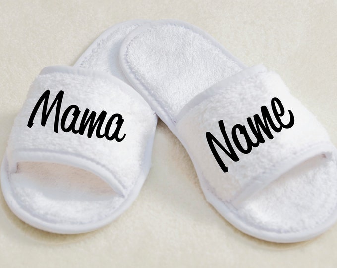 Slipper Schlappen Mama mit Wunschname Hotel Wellness Therme  Name personalisierbar Hausschuhe Hausschuh