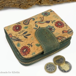 kleine handliche Geldbörse, Kork, Portemonnaie Damen, Gelbeutel Kork, vegan, Geschenk Freundin, Geburtstag Freundin, Ostergeschenk