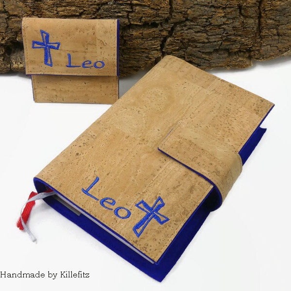 noble Bible cover made of cork, God's praise cover communion, personalised, sustainable, first communion, confirmation, gifts for confirmation