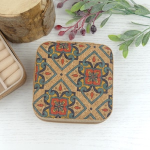 Schmuckkästchen Reise klein, Reise Schmuckschatulle, Kork, Schmuck Etui, vegan, Geschenk Freundin Geburtstag, Geschenkidee Freundin