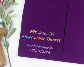 Geschenke zur Kommunion, Widmung für Gotteslobhülle, Bibelhülle, Gotteslobhülle Filz,  Konfirmation, Kommunion, Firmung, Killefitz