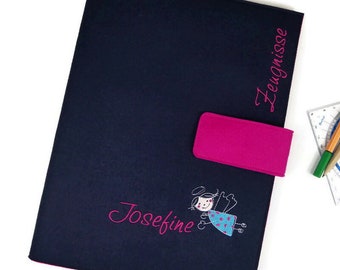 Certificate folder "Guardian Angel" personalized, felt, school enrollment, certificate folder primary school, gift godparents