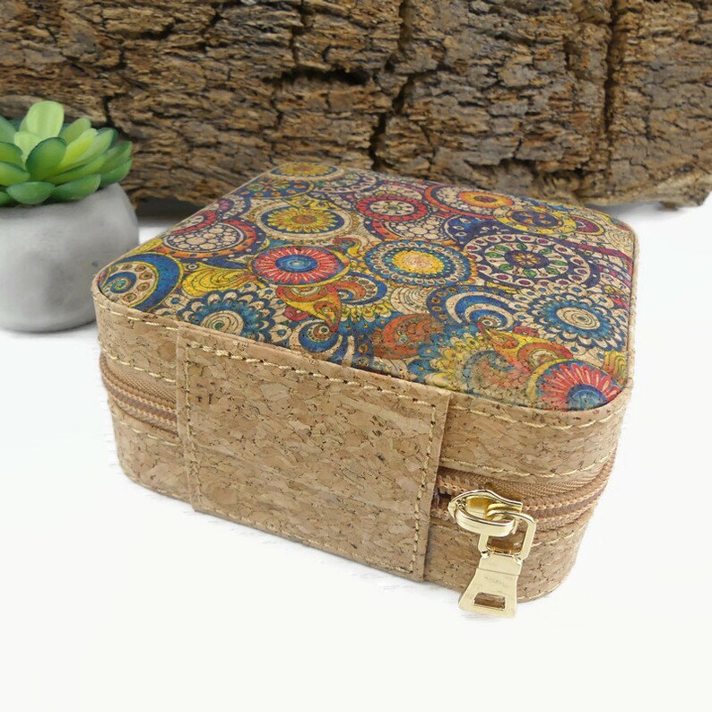 Great jewelry box made of cork, jewelry box, jewelry storage, vegan, gifts for mom, gift for daughter, gift for girlfriend image 9