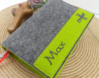 Hymnal Cover | Hymnal Cover | Grey Felt | Bible Cover | Personalized | Communion Gifts for Boys | You Are My Friends
