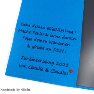 Widmung Zeugnismappe Filz, Geschenk Einschulung, Sprüche Schulanfang, Geschenk Patenkind, Einschulungsgeschenk, Einschulung