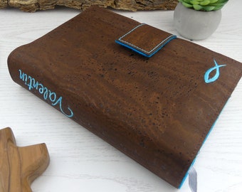 Cork and leather hymnal cover | Bible cover | Hymnal binding | Communion gifts for boys | First Communion | Confirmation gifts