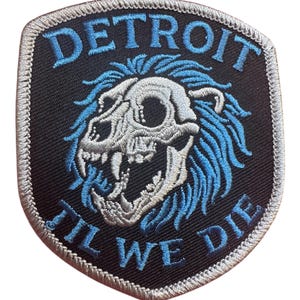Detroit Til We Die Lions Skulls Embroided Patch Ship Handling Time within 48 HRS