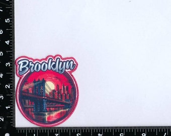 New York City Iron On Patch Brooklyn Bridge Travel Patch Souvenir