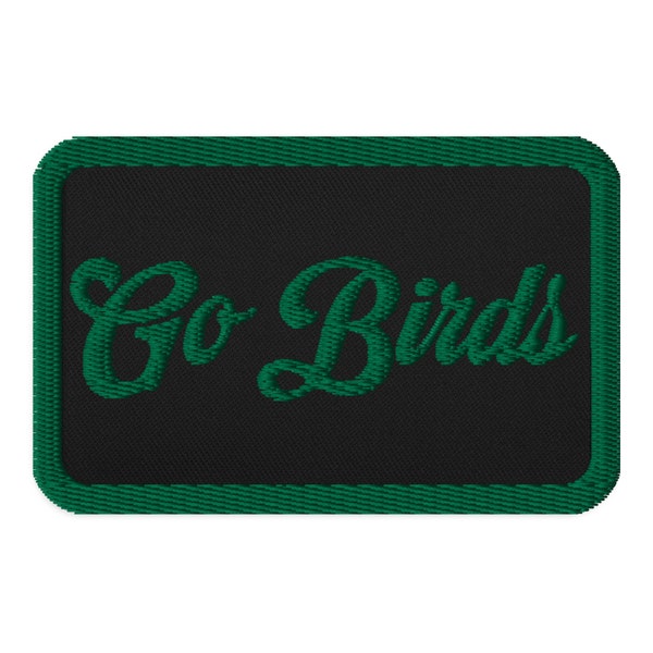 Go Birds Script Green Embroidered patches