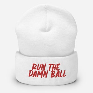 Run the Ball Red Cuffed Beanie