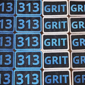 Detroit Motivational Grit Slogan 313 Area Code Detroit Michigan Patch 20 Pack Iron on Patches